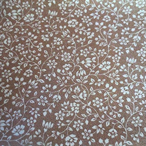 Springs Calico Brown with White Flowers Cotton Fabric