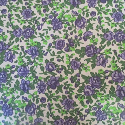 Springs Calico White with Purple Flowers Cotton Fabric
