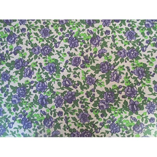 Springs Calico White with Purple Flowers Cotton Fabric