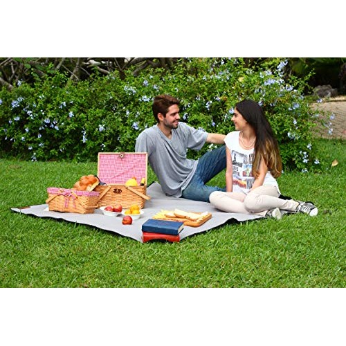 Picnic Basket Natural Woven Woodchip with Double Folding Handles |...