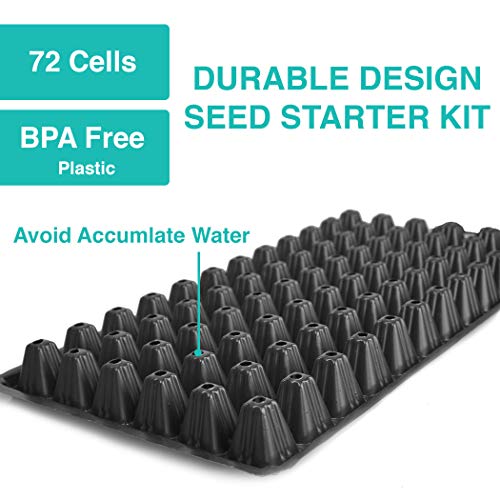 Combo Pack 15-Pack Seed Starter Trays and 100-Pack Plastic Plant...
