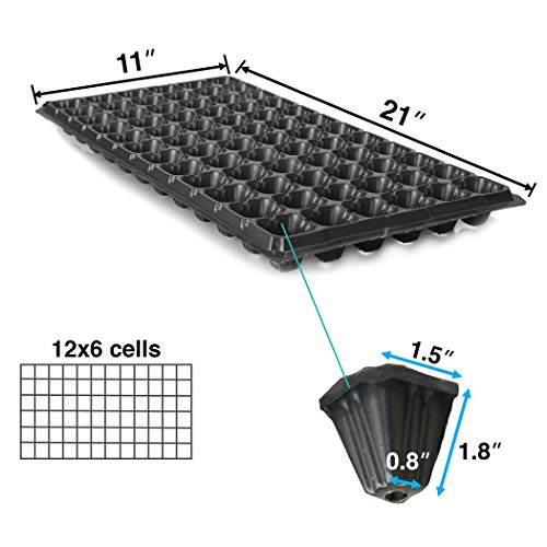 Combo Pack 15-Pack Seed Starter Trays and 100-Pack Plastic Plant...