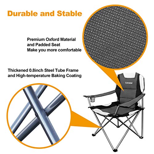 Camabel Folding Camping Chairs Outdoor Lawn Chair Padded Sports Ch...