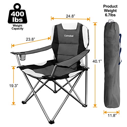 Camabel Folding Camping Chairs Outdoor Lawn Chair Padded Sports Ch...