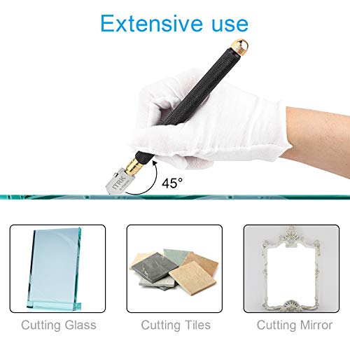 Glass Cutter 2mm-20mm, Upgrade Glass Cutter Tool, Pencil Style Oil...