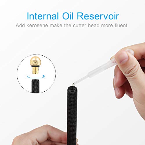 Glass Cutter 2mm-20mm, Upgrade Glass Cutter Tool, Pencil Style Oil...
