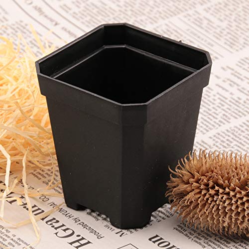 Camisin 100PCS Plant Disposable Flower Pot Small Black Square Cutt...