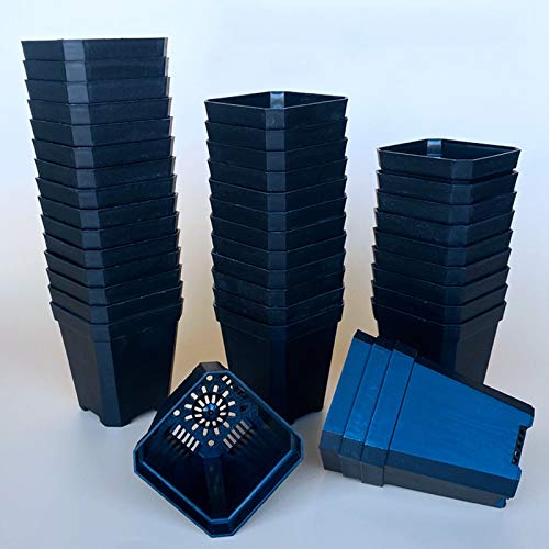 Camisin 100PCS Plant Disposable Flower Pot Small Black Square Cutt...