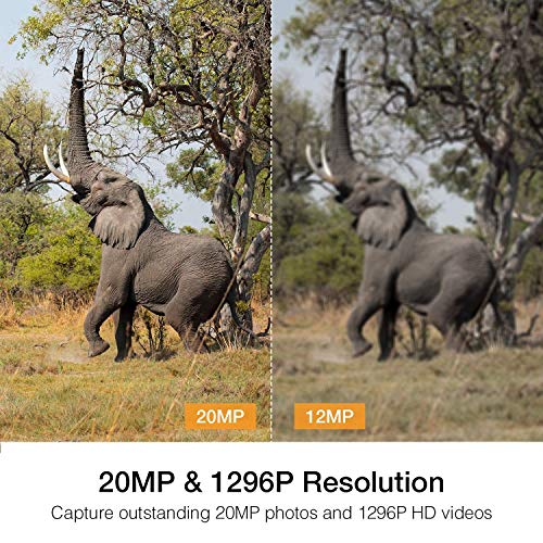 Campark WiFi Bluetooth Trail Camera 20MP 1296P Game Hunting Camera...