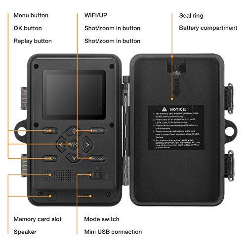 Campark WiFi Bluetooth Trail Camera 20MP 1296P Game Hunting Camera...