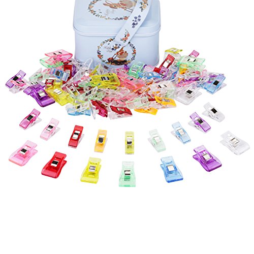 Quilting Clips and Sewing Fabric Clips,Pack of 100,80 Small +20 Mi...