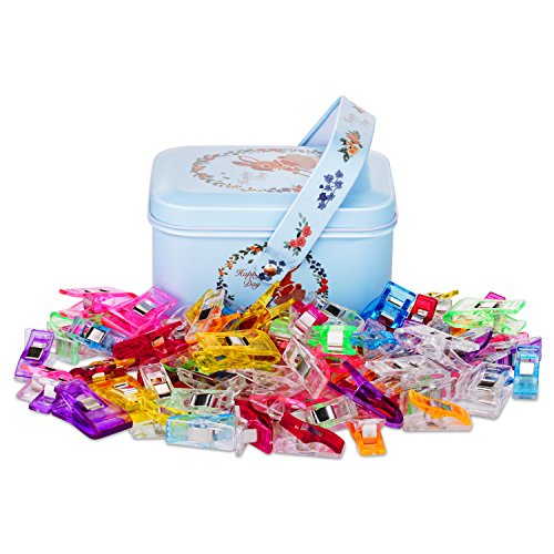 Quilting Clips and Sewing Fabric Clips,Pack of 100,80 Small +20 Mi...