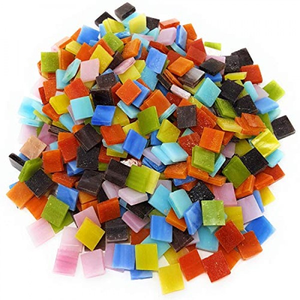 Colorful Mosaic Tiles - 480 Pieces Pack of Assorted Stained Glass ...