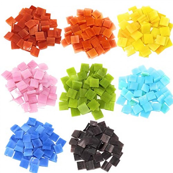 Colorful Mosaic Tiles - 480 Pieces Pack of Assorted Stained Glass ...