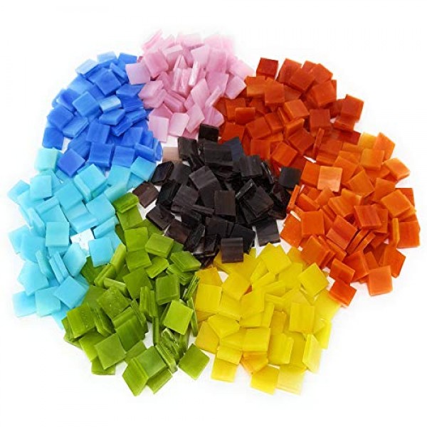 Colorful Mosaic Tiles - 480 Pieces Pack of Assorted Stained Glass ...