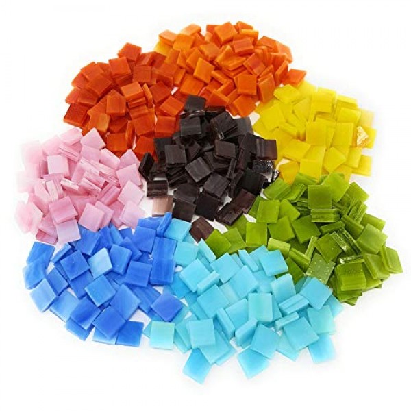 Colorful Mosaic Tiles - 480 Pieces Pack of Assorted Stained Glass ...