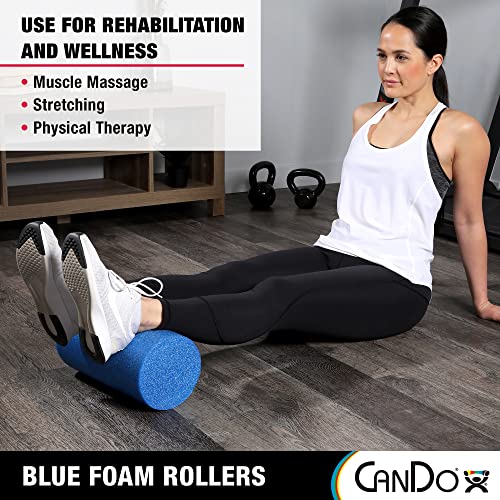 CanDo Blue PE Foam Rollers for Fitness, Exercise Muscle Restoratio...