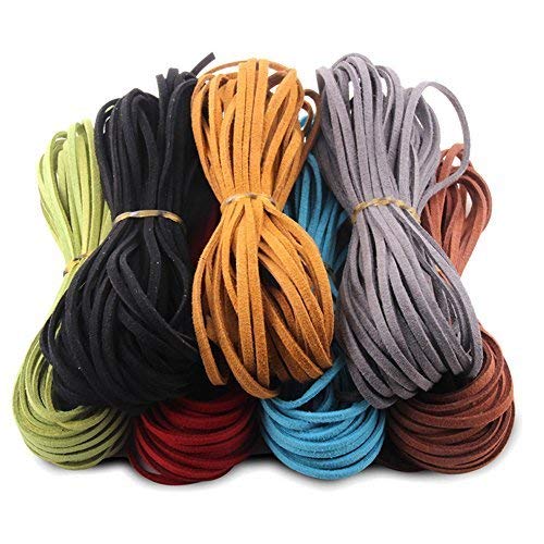 Micro-Fiber Flat Leather Lace Beading Thread Faux Suede Cord Strin...