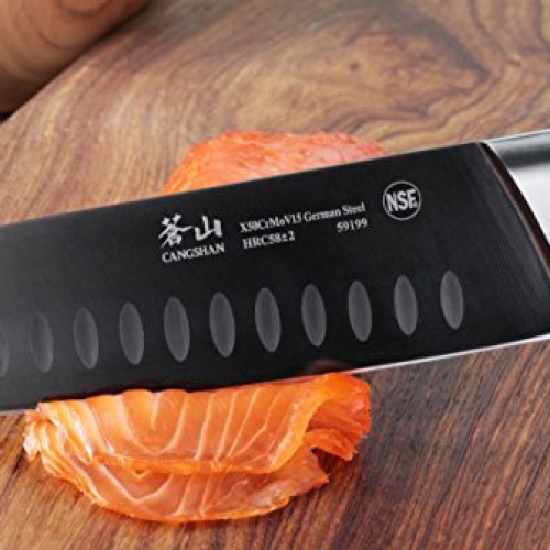 Cangshan K Series 59199 German Steel Forged Santoku Knife, 7-Inch ...
