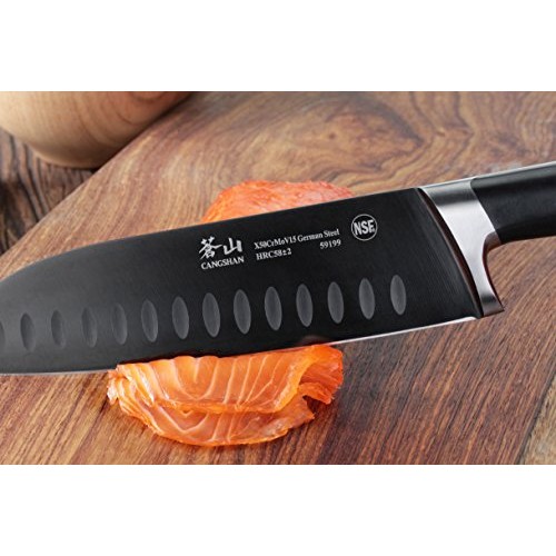 Cangshan K Series 59199 German Steel Forged Santoku Knife, 7-Inch ...