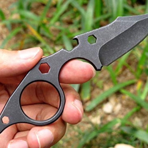 Canku C021 Fixed Blade Tactical Knives D2 Blade, Stainless Steel H...
