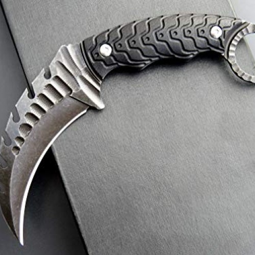 Canku C1110 Claw Knife, Fixed Blade Knife, D2 Steel Blade +G10 Han...