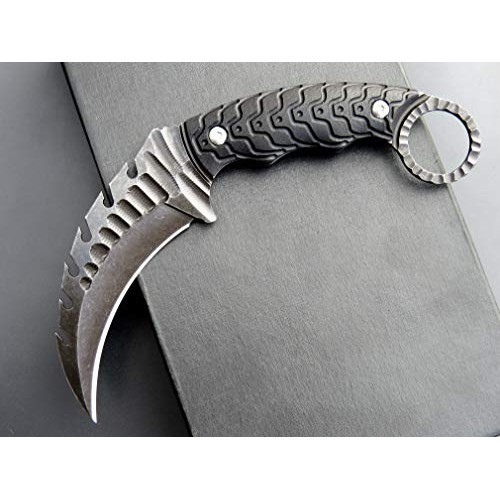 Canku C1110 Claw Knife, Fixed Blade Knife, D2 Steel Blade +G10 Han...