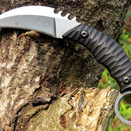 Canku C1690 Fixed Blade Knife D2 Steel G10 Handle 6.5 Inches Compa...