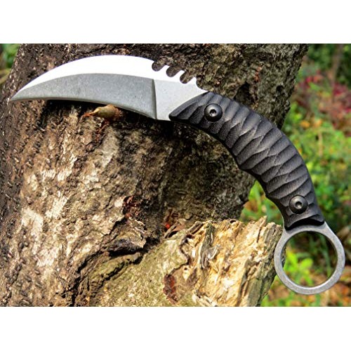 Canku C1690 Fixed Blade Knife D2 Steel G10 Handle 6.5 Inches Compa...