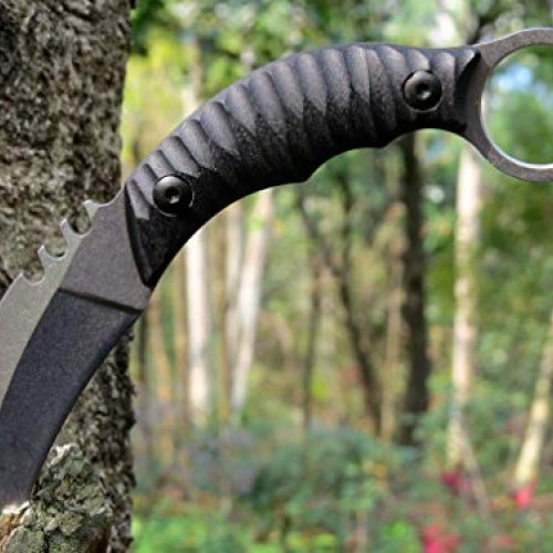 Canku C1690 Fixed Blade Knife D2 Steel G10 Handle 6.5 Inches Compa...