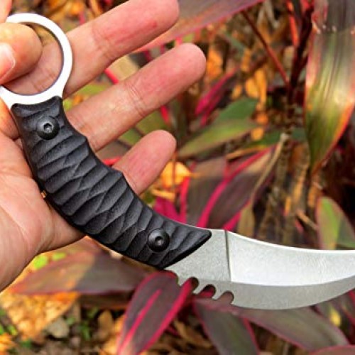 Canku C1690 Fixed Blade Knife D2 Steel G10 Handle 6.5 Inches Compa...