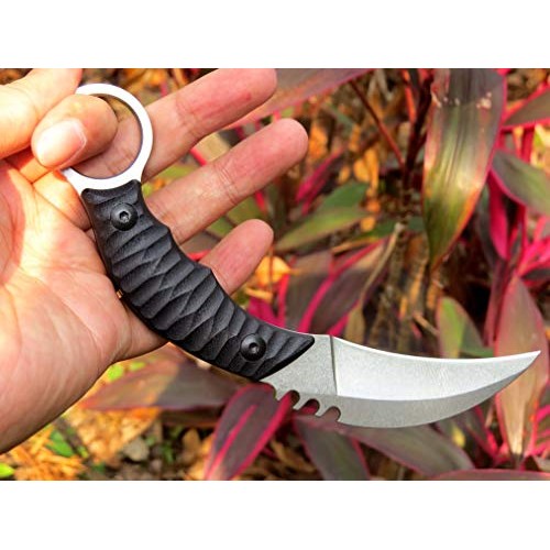 Canku C1690 Fixed Blade Knife D2 Steel G10 Handle 6.5 Inches Compa...