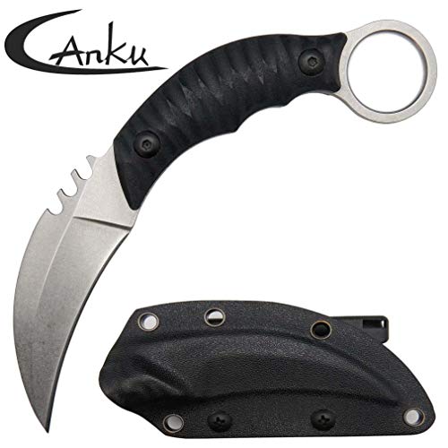Canku C1690 Fixed Blade Knife D2 Steel G10 Handle 6.5 Inches Compa...