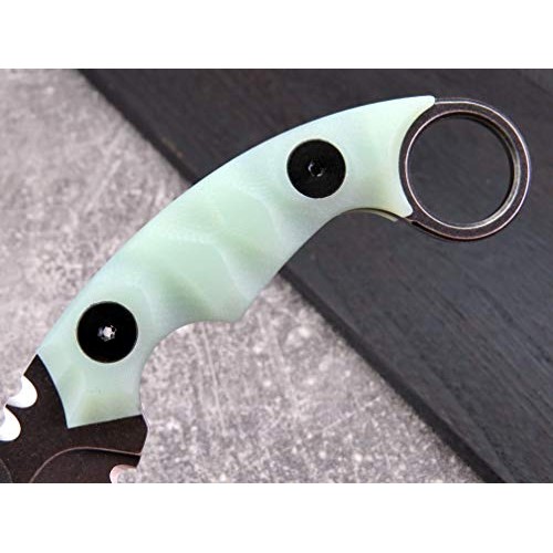 Canku C1691 Fixed Blade Knife D2 Steel G10 Handle 4 Inches,Outdoor...