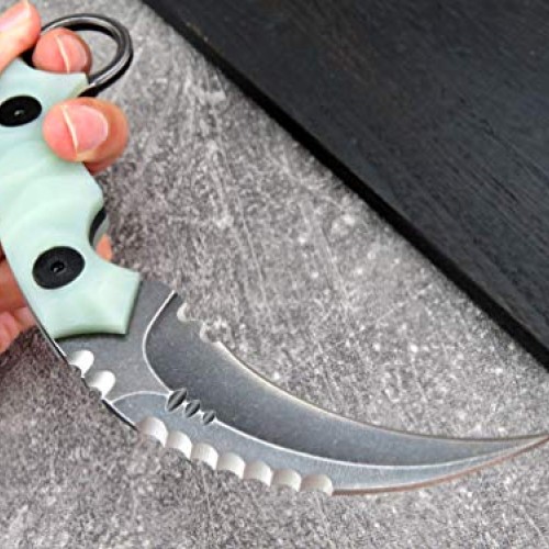 Canku C1691 Fixed Blade Knife D2 Steel G10 Handle 4 Inches,Outdoor...
