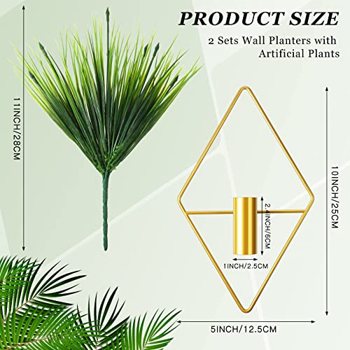 Canlierr 2 Pieces Diamond Shape Hanging Planters with Artificial A...