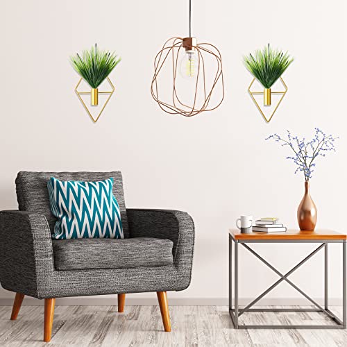 Canlierr 2 Pieces Diamond Shape Hanging Planters with Artificial A...