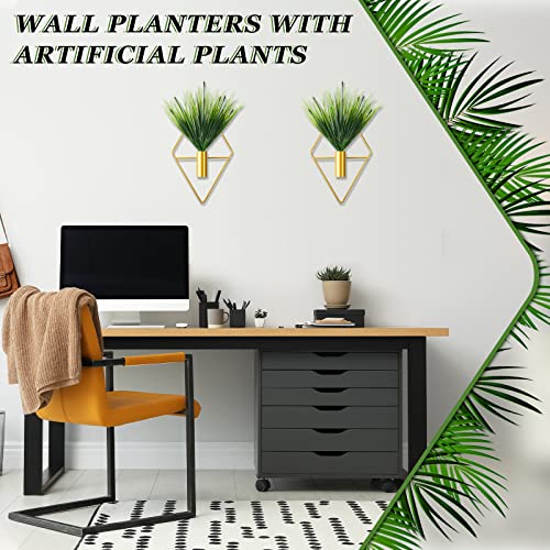 Canlierr 2 Pieces Diamond Shape Hanging Planters with Artificial A...