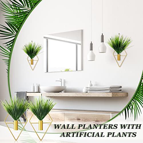 Canlierr 2 Pieces Diamond Shape Hanging Planters with Artificial A...