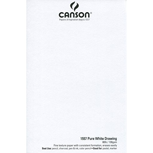 Canson Artist Series 1557 Pure White Drawing Paper Pad, Fine Textu...