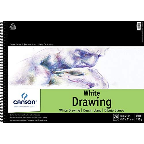 Canson Artist Series 1557 Pure White Drawing Paper Pad, Fine Textu...
