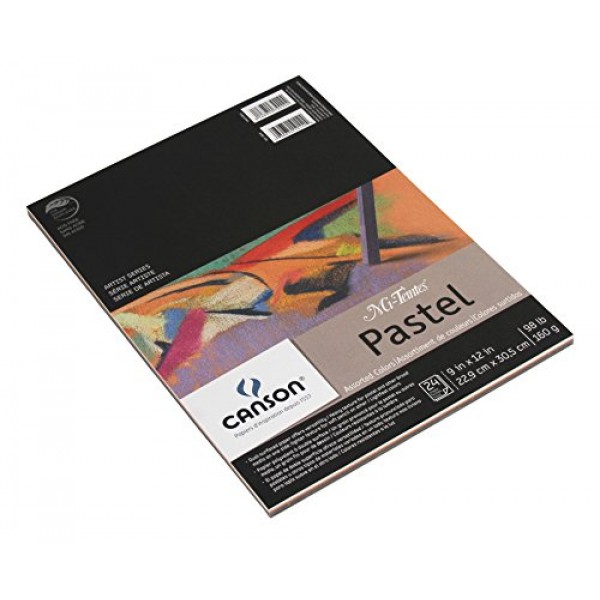 CANSON Mi-Teintes Pastel Pad, Assorted Colors 9X12 Fold Over 10...