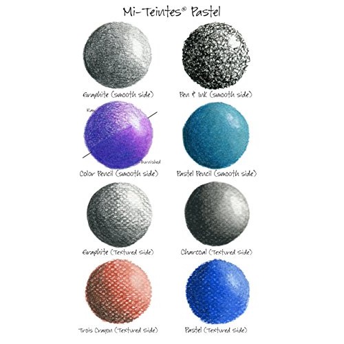 CANSON Mi-Teintes Pastel Pad, Assorted Colors 9X12 Fold Over 10...