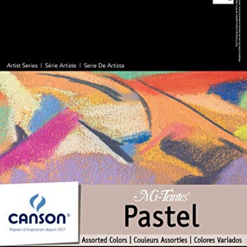 CANSON Mi-Teintes Pastel Pad, Assorted Colors 9X12 Fold Over 10...