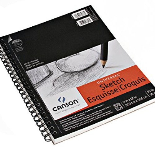 Canson Universal Sketch Pad, Side Wire Bound, 9 x 12, White