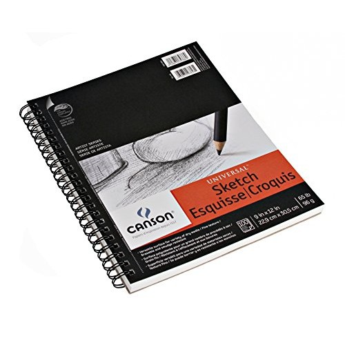 Canson Universal Sketch Pad, Side Wire Bound, 9 x 12, White