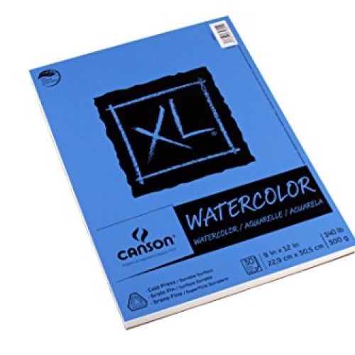 Canson XL Series Watercolor Pad, 9 x 12, Fold-over cover, 30 She...