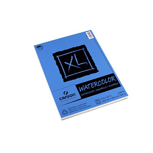 Canson XL Series Watercolor Pad, 9 x 12, Fold-over cover, 30 She...