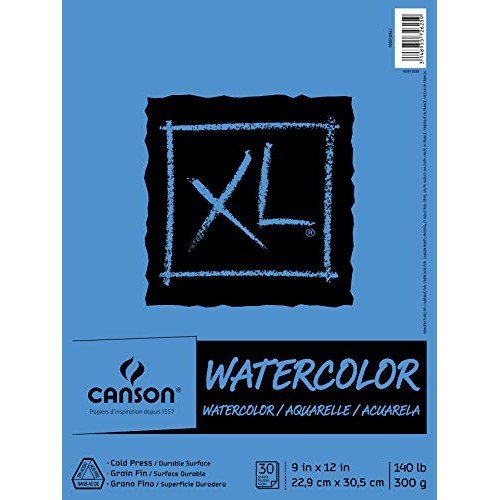 Canson XL Series Watercolor Pad, 9 x 12, Fold-over cover, 30 She...