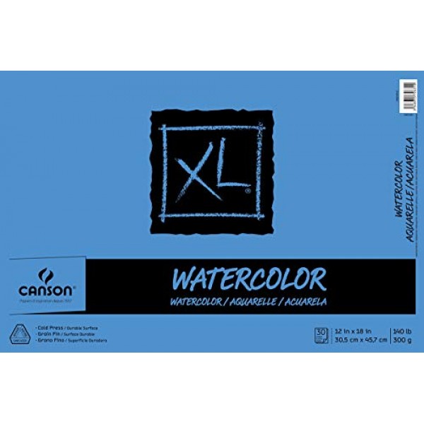 Canson XL Series Watercolor Textured Paper Pad for Paint, Pencil, ...
